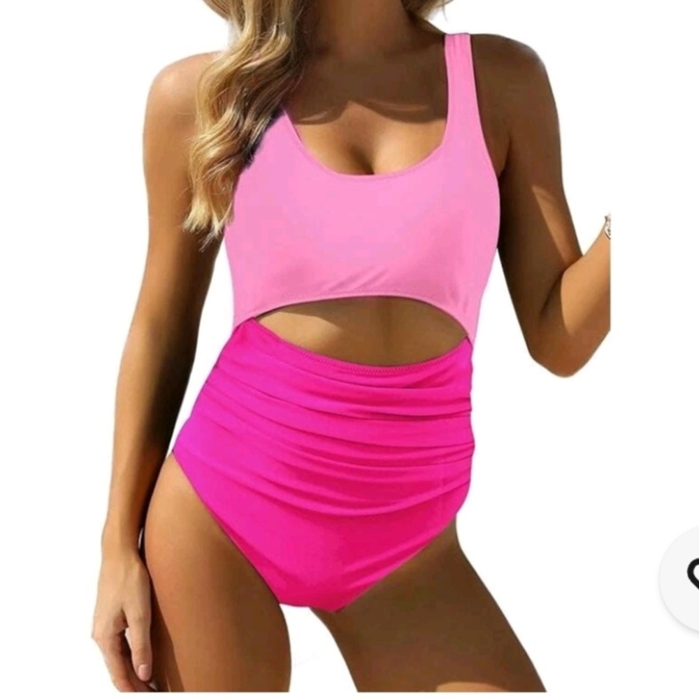 Pink Womens  One Piece Swimsuit